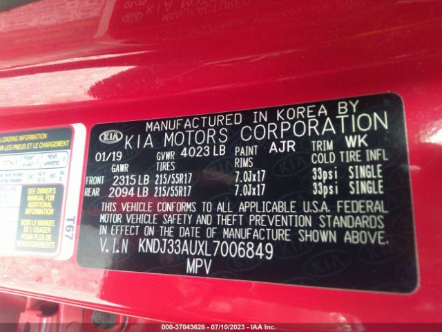 KNDJ33AUXL7006849 KIA SOUL EX