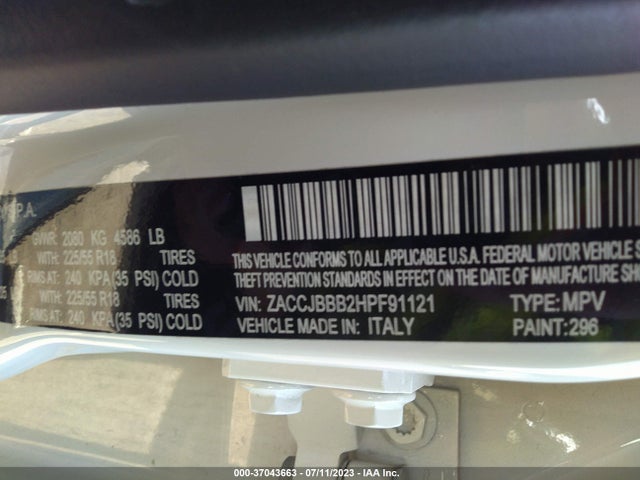 ZACCJBBB2HPF91121 Jeep Renegade Altitude