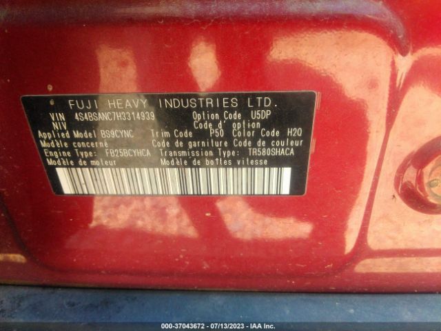 4S4BSANC7H3314939 Subaru Outback Limited