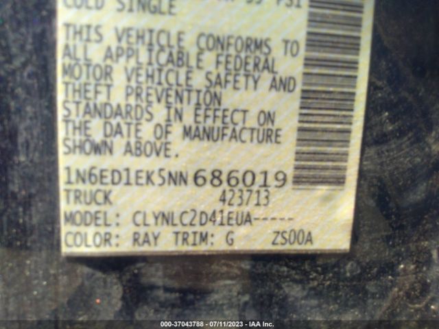 1N6ED1EK5NN686019 Nissan Frontier Sv