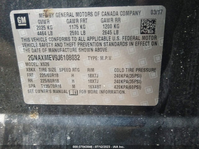 Chevrolet Equinox Premier 2018 2GNAXMEV9J6108032 Image 9