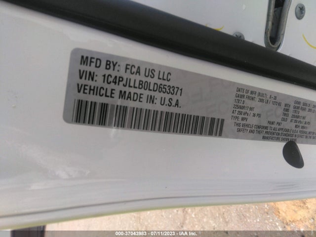 2020 JEEP CHEROKEE LATITUDE PLUS FWD VIN: 1C4PJLLB0LD653371
