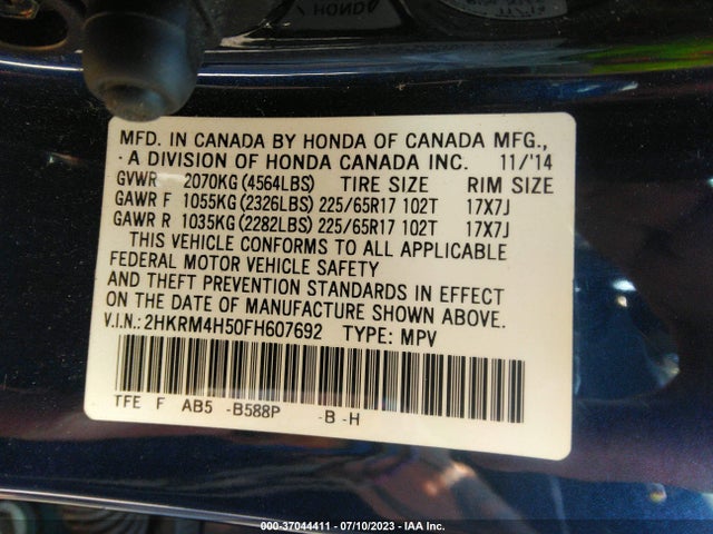 Honda CR-V EX 2015 2HKRM4H50FH607692 Image 9