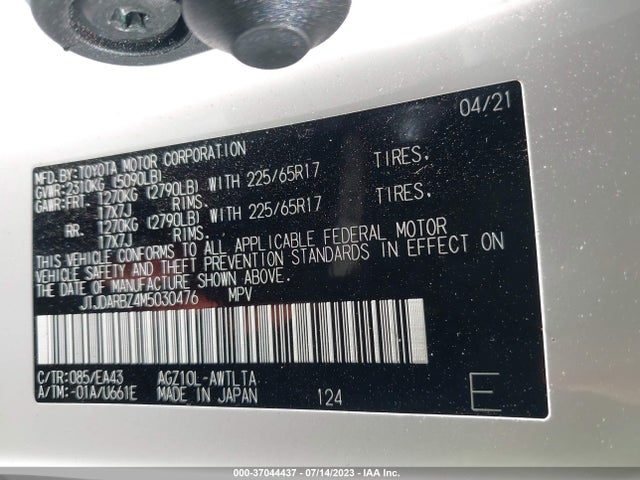 JTJDARBZ4M5030476 Lexus Nx Nx 300