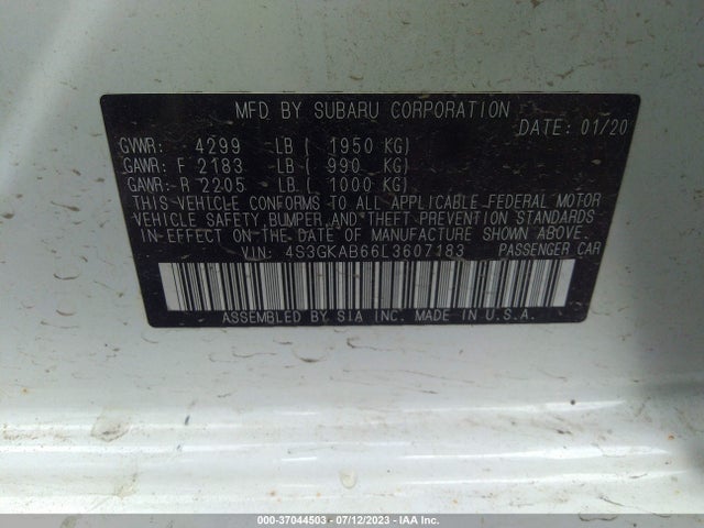 4S3GKAB66L3607183 Subaru Impreza