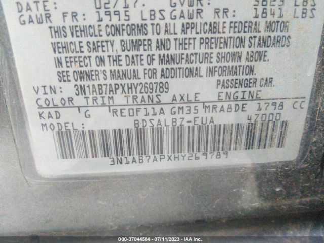 3N1AB7APXHY269789 Nissan SENTRA S