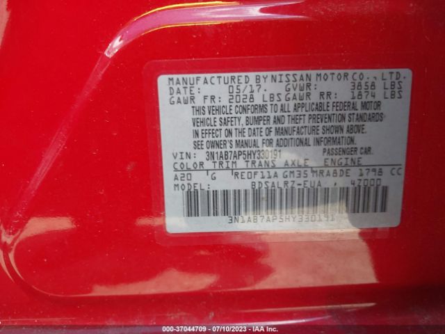3N1AB7AP5HY330191 Nissan SENTRA SR