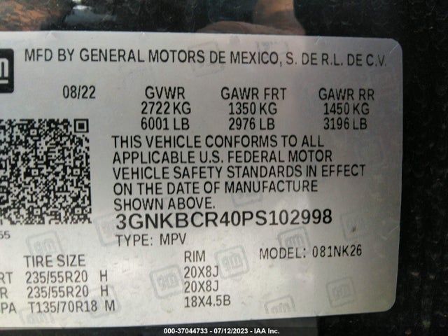 Chevrolet Blazer Lt 2023 3GNKBCR40PS102998 Image 9