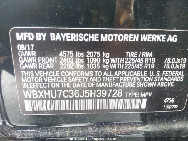 WBXHU7C36J5H39728 BMW X1 Sdrive28i