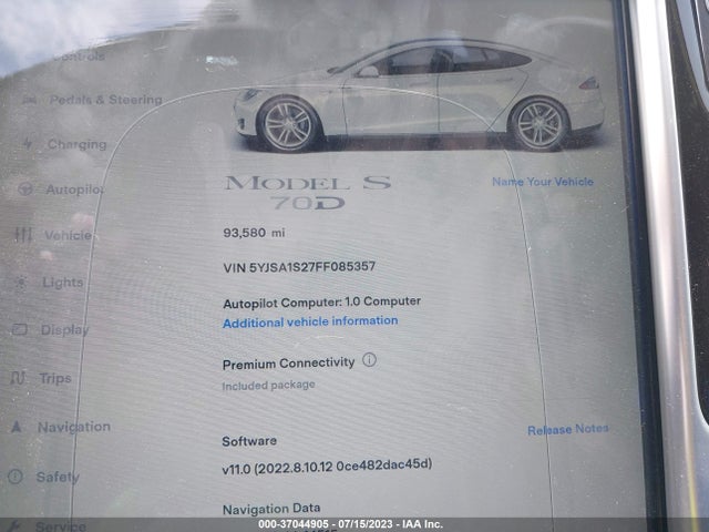 Tesla Model S 70d 2015 5YJSA1S27FF085357 Image 7