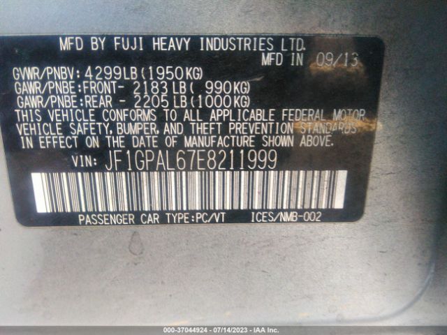 JF1GPAL67E8211999 Subaru Impreza Wagon 2.0i Sport Premium