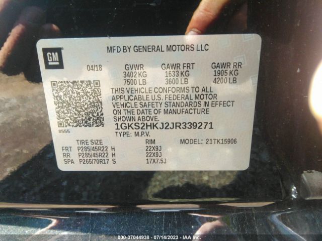1GKS2HKJ2JR339271 GMC YUKON XL DENALI