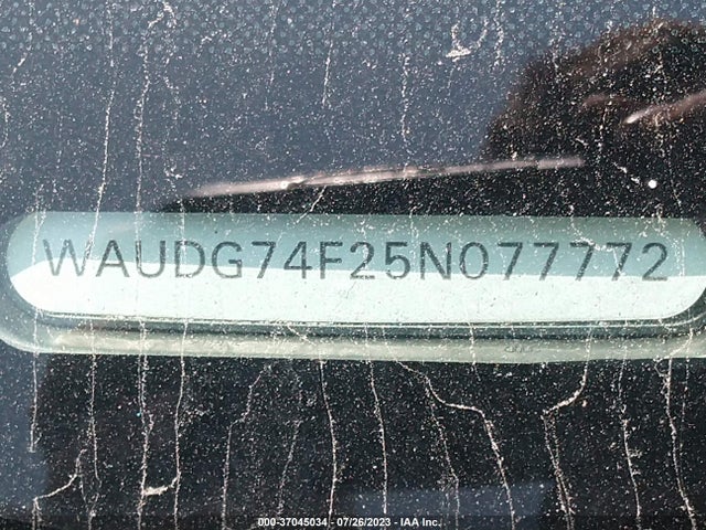 2005 AUDI A6 VIN: WAUDG74F25N077772