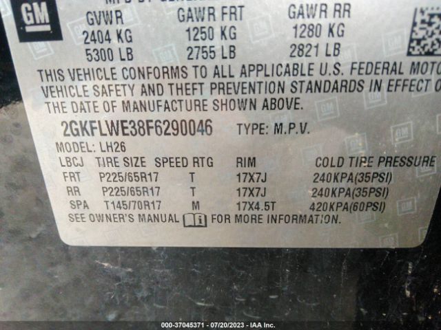 2GKFLWE38F6290046 GMC Terrain Sle