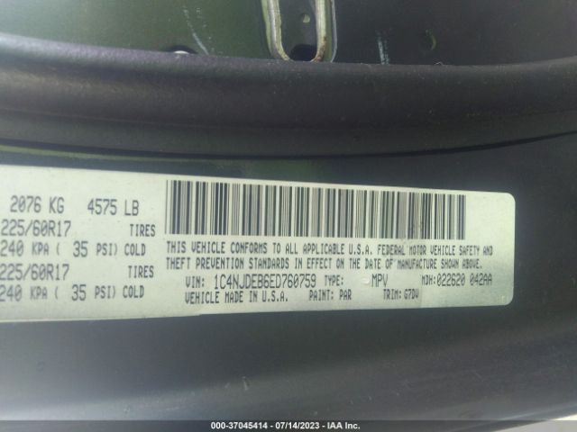 1C4NJDEB6ED760759 Jeep Compass Latitude