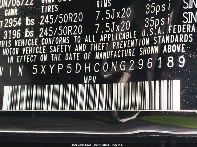 KIA Telluride Sx 2022 5XYP5DHC0NG296189 Image 9