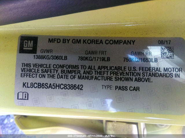 Chevrolet SPARK LS 2017 KL8CB6SA5HC838642 Image 16