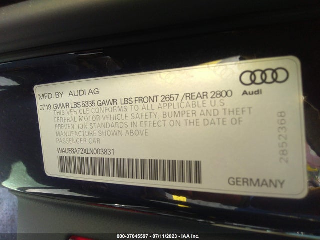 2020 Audi A6, VIN: WAUE8AF2XLN003831