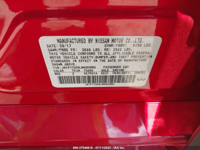 2018 Infiniti Q50, VIN: JN1FV7AR8JM480884