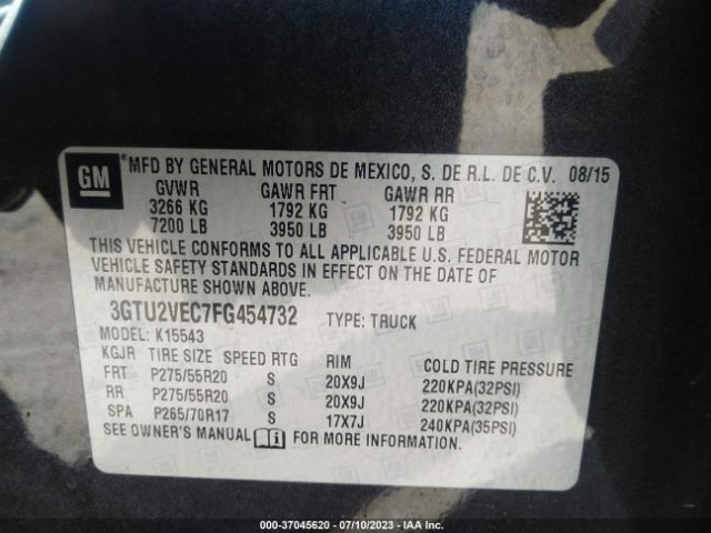 3GTU2VEC7FG454732 GMC Sierra 1500 Slt