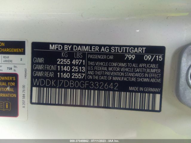 WDDKJ7DB0GF332642 Mercedes-Benz E-class E 550
