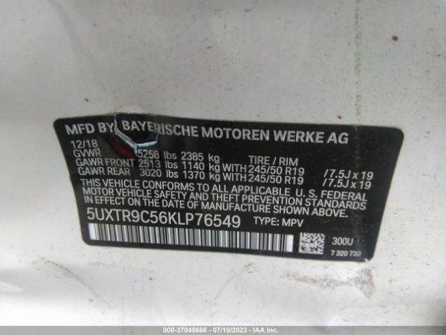 5UXTR9C56KLP76549 BMW X3 Xdrive30i