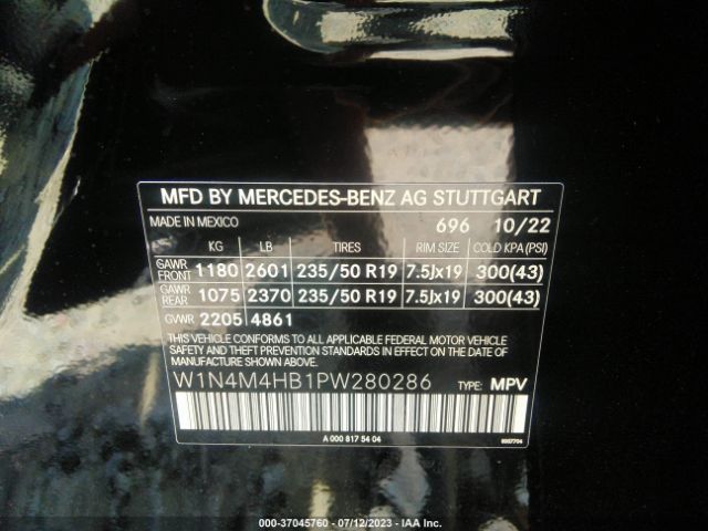 W1N4M4HB1PW280286 Mercedes-Benz Glb Glb 250