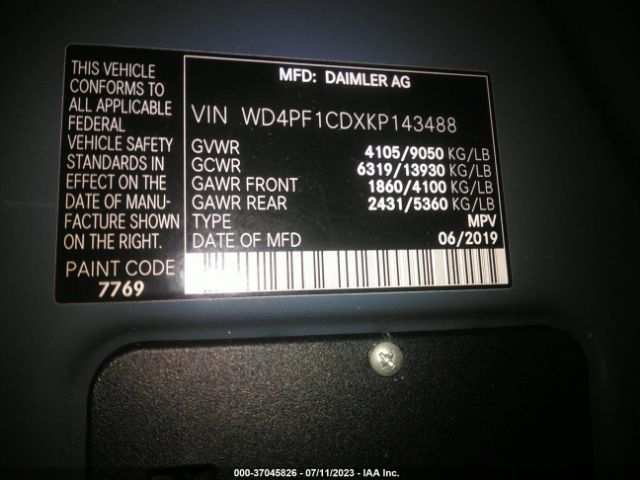 WD4PF1CDXKP143488 Mercedes-Benz SPRINTER VAN