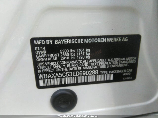 BMW 5 Series 535d 2014 WBAXA5C53ED690288 Image 9