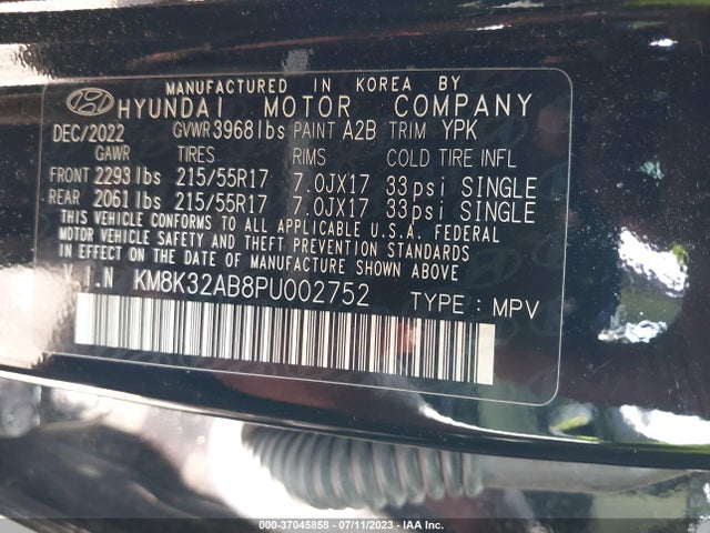 Hyundai Kona Sel 2023 KM8K32AB8PU002752 Image 9
