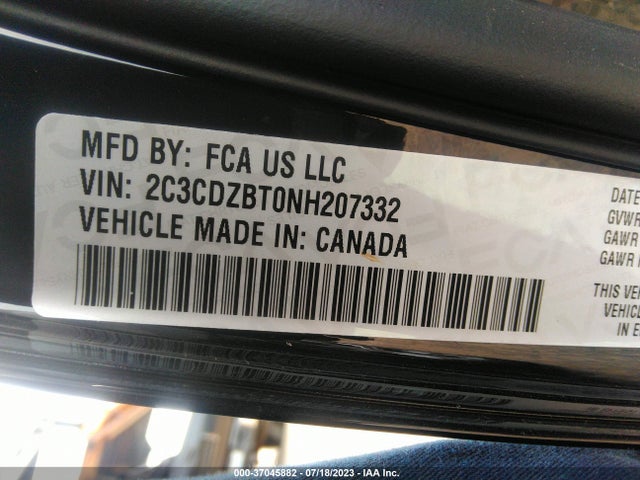 Dodge Challenger R/t 2022 2C3CDZBT0NH207332 Image 9