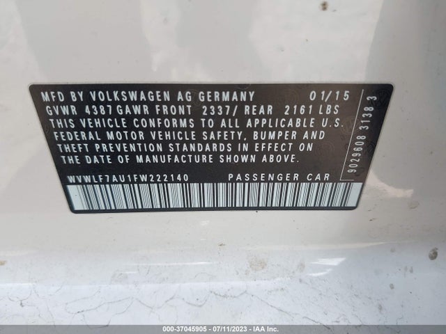 WVWLF7AU1FW222140 Volkswagen Golf R