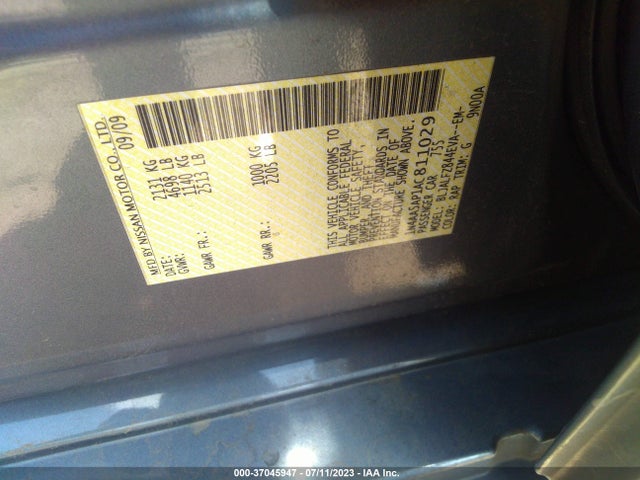 2010 NISSAN MAXIMA 3.5 SV W/SPORT PKG VIN: 1N4AA5AP1AC811029