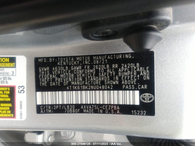 Toyota CAMRY XSE 2022 4T1K61BK2NU048042 Image 16
