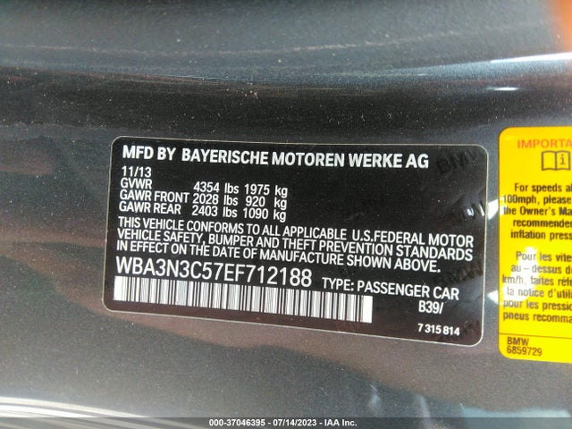 2014 BMW 4 SERIES 428I VIN: WBA3N3C57EF712188