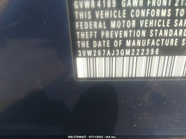 3VW267AJ3GM222396 Volkswagen Jetta Sedan 1.4t S W/technology