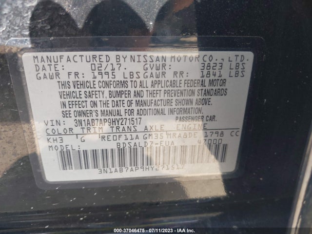 Nissan SENTRA SV 2017 3N1AB7AP9HY271517 Image 9