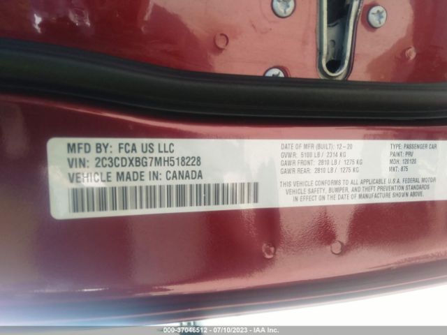 2C3CDXBG7MH518228 Dodge Charger Sxt