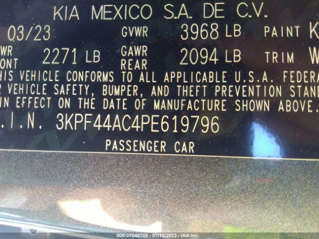 3KPF44AC4PE619796 KIA FORTE GT