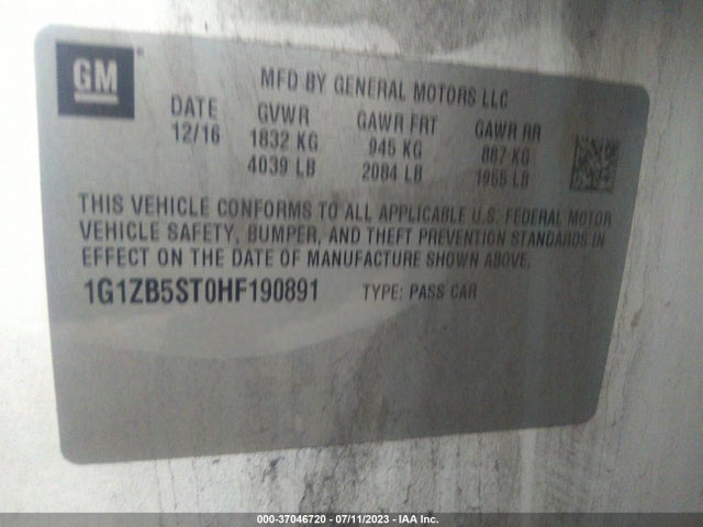 Chevrolet MALIBU LS 2017 1G1ZB5ST0HF190891 Image 11