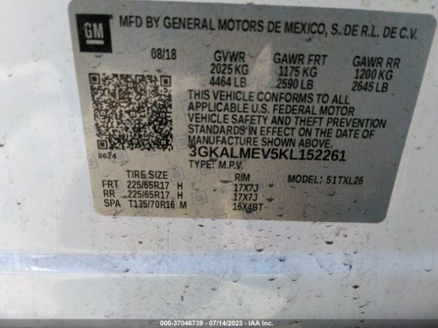 3GKALMEV5KL152261 GMC Terrain Sle