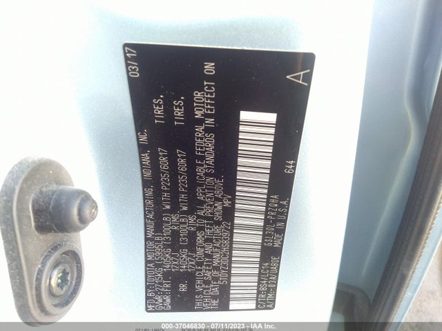 Toyota Sienna Xle Auto Access 2017 5TDYZ3DC2HS839722 Image 9