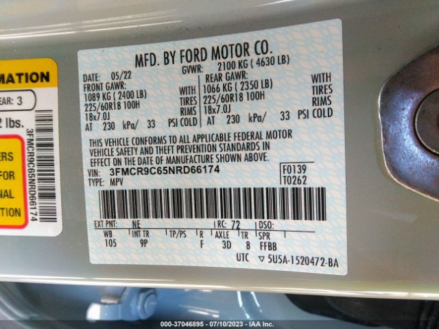 3FMCR9C65NRD66174 Ford Bronco Sport Outer Banks