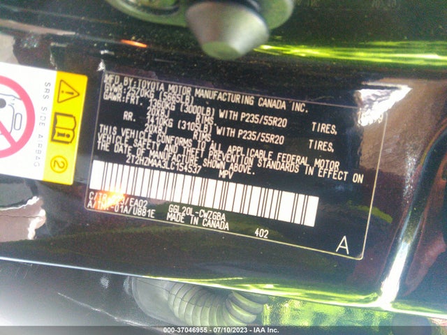 2T2HZMAA3LC154537 Lexus Rx Rx 350