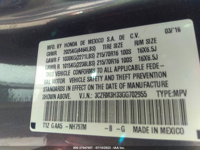 Honda CR-V LX 2016 3CZRM3H33GG702955 Image 9