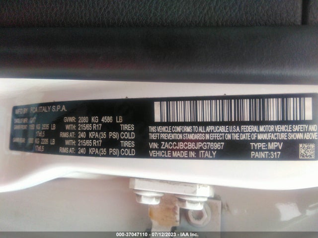 ZACCJBCB6JPG76967 Jeep Renegade Trailhawk