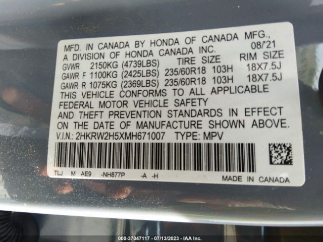 2HKRW2H5XMH671007 Honda CR-V EX