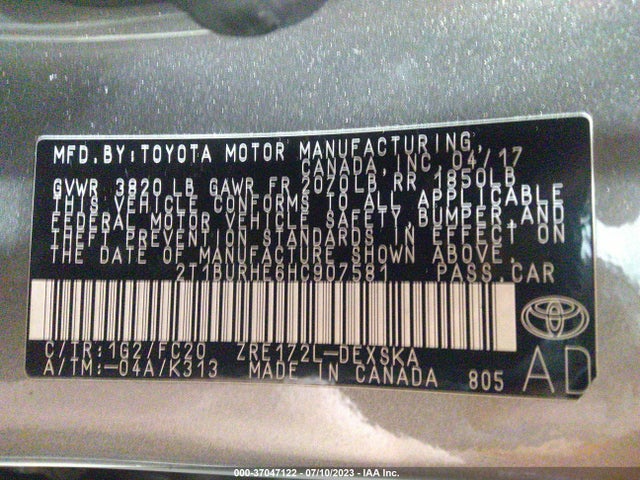 Toyota COROLLA SE 2017 2T1BURHE6HC907581 Image 15