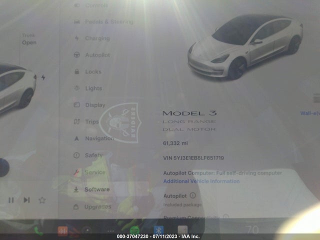 Tesla Model 3 Long Range 2020 5YJ3E1EB8LF651719 Image 14