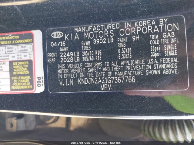 KNDJN2A21G7367766 KIA Soul Base